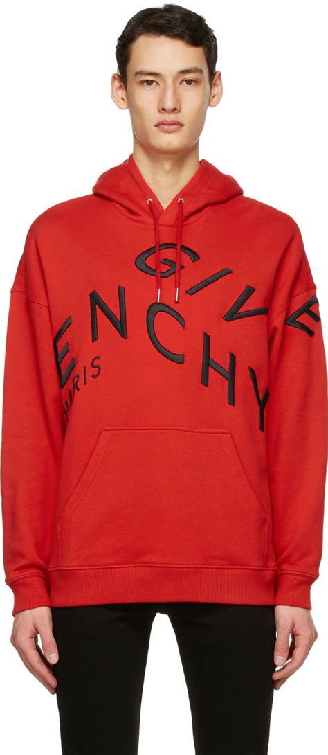 givenchy hoodie red|givenchy refracted embroidered hoodie.